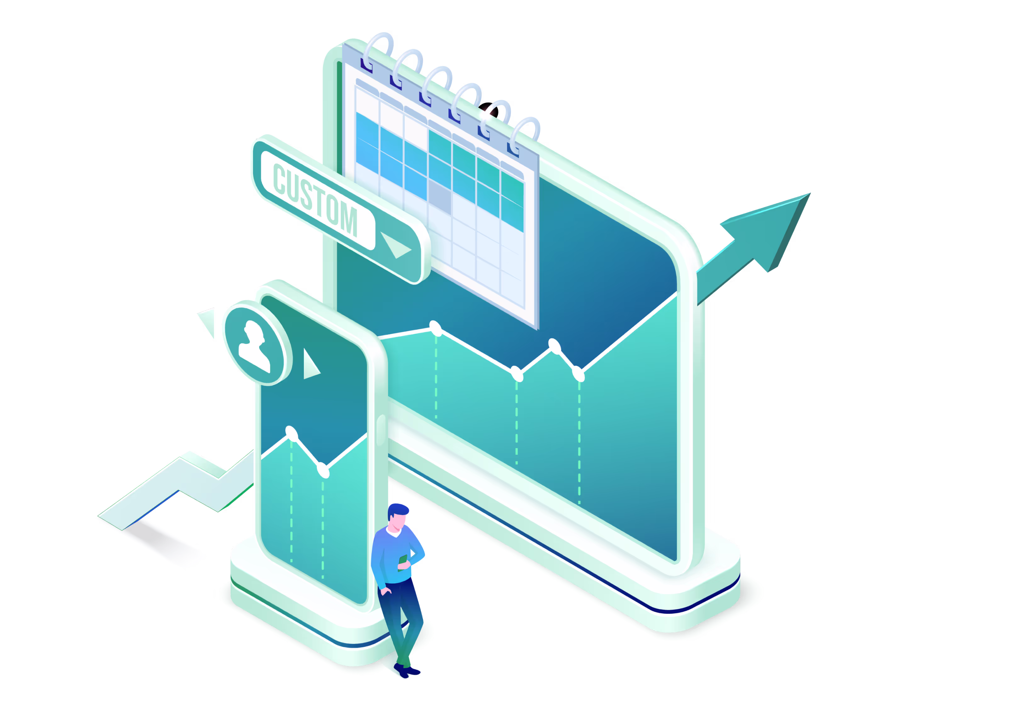 Multi Platform Illustration with multiple platforms and functions shown