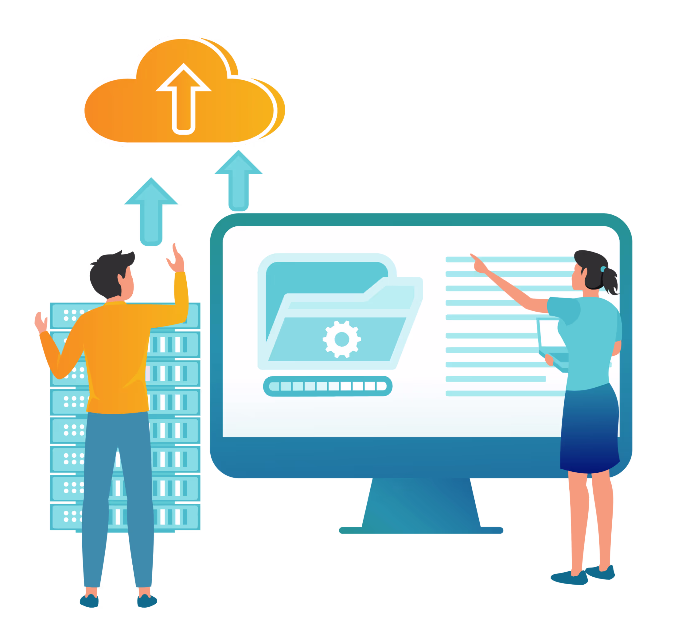 Advanced Logging Illustration showing 2 person monitoring data